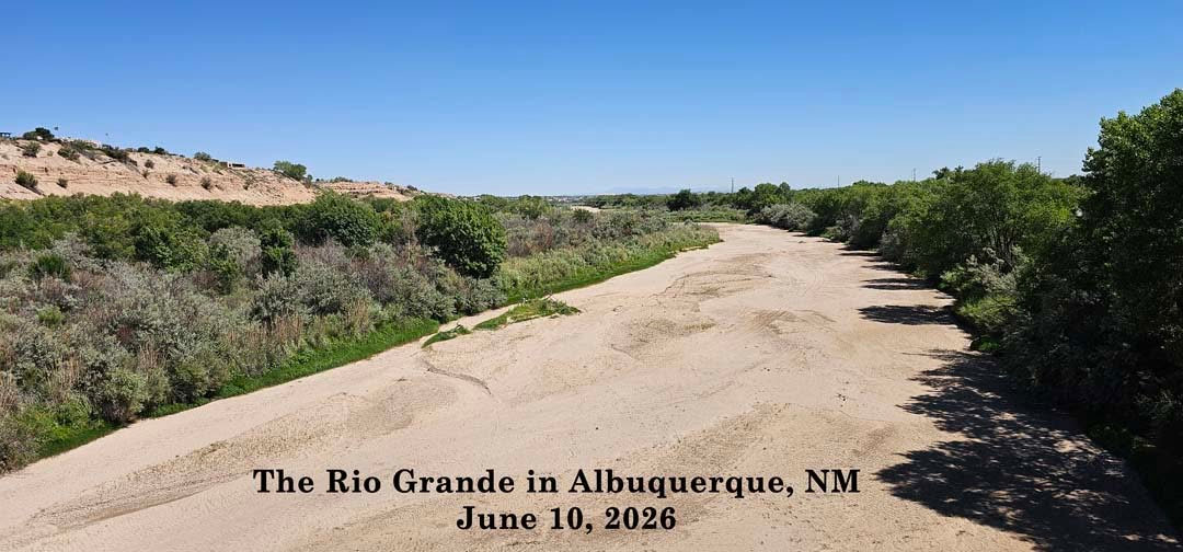 A dry Rio Grande riverbed in New Mexico